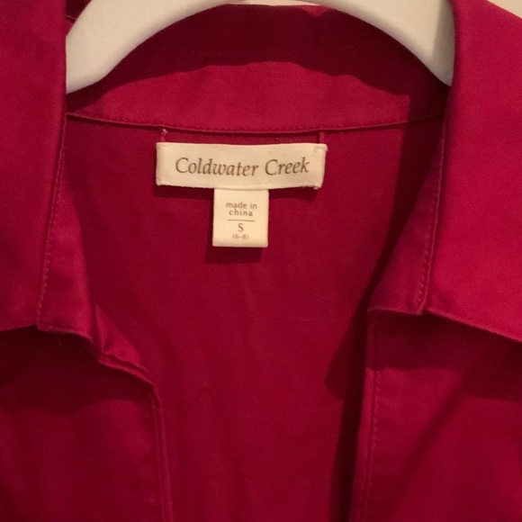 Coldwater Creek Women's Size Small 6-8 Fuchsia Button Down Shirt - Picture 2 of 5